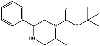 2-METHYL-5-PHENYL-PIPERAZINE-1-CARBOXYLIC ACID TERT-BUTYL ESTER 化学構造式