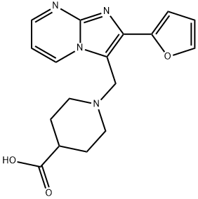 1-(2-FURAN-2-YL-IMIDAZO[1,2-A]PYRIMIDIN-3-YLMETHYL)-PIPERIDINE-4-CARBOXYLIC ACID Structure