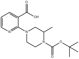 4-(3-CARBOXY-PYRIDIN-2-YL)-2-METHYL-PIPERAZINE-1-CARBOXYLIC ACID TERT-BUTYL ESTER 化学構造式