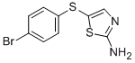 5-[(4-ブロモフェニル)スルファニル]-1,3-チアゾール-2-イルアミン 化学構造式
