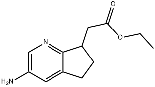 ethyl 2-{3-aMino-5H,6H,7H-cyclopenta[b]pyridin-7-
yl}acetate Struktur