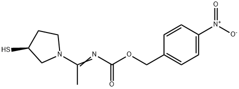 (S)-3-疏基吡咯烷-1-基)亚乙基氨基甲酸对硝基苄酯, 90505-36-5, 结构式