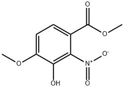 3-羟基-4-甲氧基-2-硝基苯甲酸甲酯, 90564-40-2, 结构式