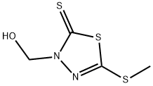 3-(ヒドロキシメチル)-5-(メチルチオ)-1,3,4-チアジアゾール-2(3H)-チオン 化学構造式