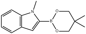 2-(5,5-ジメチル-1,3,2-ジオキサボリンアン-2-イル)-1-メチル-1H-インドール 化学構造式