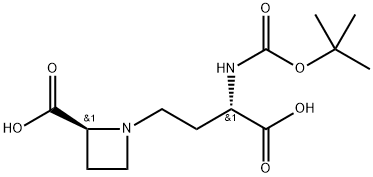 (αS,2S)-2-Carboxy-α-[[(1,1-diMethylethoxy)carbonyl]aMino]-1-azetidinebutanoic Acid 结构式