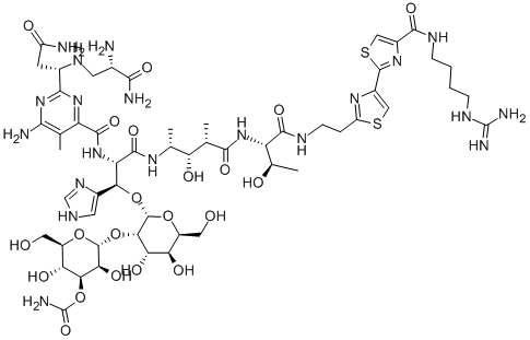 N1-[4-[(アミノイミノメチル)アミノ]ブチル]ブレオマイシンアミド 化学構造式