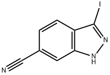 3-碘-1H-吲唑-6-甲腈,906000-39-3,结构式