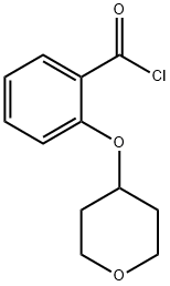 2-[(テトラヒドロ-2H-ピラン-4-イル)オキシ]ベンゾイルクロリド 化学構造式