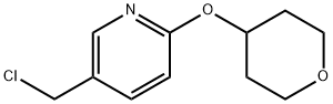 5-(クロロメチル)-2-(テトラヒドロピラン-4-イルオキシ)ピリジン 化学構造式