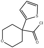 4-Thien-2-yltetrahydro-2H-pyran-4-carbonyl chloride 97% 化学構造式