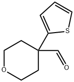4-チエン-2-イルテトラヒドロ-2H-ピラン-4-カルボキシアルデヒド 化学構造式