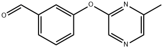 3-[(6-メチルピラジン-2-イル)オキシ]ベンズアルデヒド 化学構造式