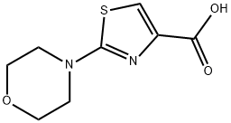 2-モルホリノ-1,3-チアゾール-4-カルボン酸 化学構造式