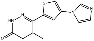 4,5-ジヒドロ-6-[4-(1H-イミダゾール-1-イル)-2-チエニル]-5-メチルピリダジン-3(2H)-オン 化学構造式