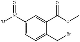 2-ブロモメチル-5-ニトロ安息香酸メチル 化学構造式
