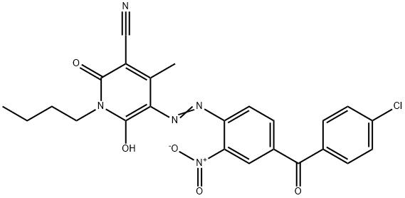 1-butyl-5-[[4-(4-chlorobenzoyl)-2-nitrophenyl]azo]-1,2-dihydro-6-hydroxy-4-methyl-2-oxonicotinonitrile 结构式