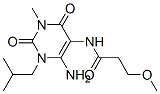 Propanamide,  N-[6-amino-1,2,3,4-tetrahydro-3-methyl-1-(2-methylpropyl)-2,4-dioxo-5-pyrimidinyl]-3-methoxy- Struktur
