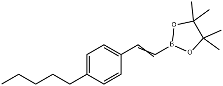 2-[2-(4-戊基苯基)乙烯基]-4,4,5,5-四甲基-1,3,2-二氧杂环戊硼烷 结构式