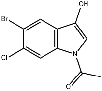 N-ACETYL-5-BROMO-6-CHLORO-3-HYDROXYINDOLE Struktur