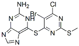 1H-Purin-2-amine, 6-[[5-bromo-6-chloro-2-(methylthio)-4-pyrimidinyl]th io]- Struktur
