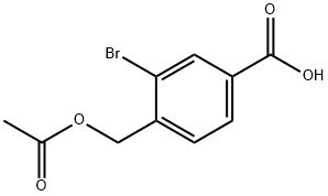 4-(乙酰氧基甲基)-3-溴苯甲酸,90772-73-9,结构式