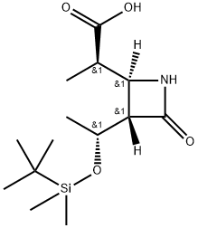 (3S,4S)-3-[(R)-1-(tert-ブチルジメチルシリルオキシ)エチル]-4-[(R)-1-カルボキシエチル]-2-アゼチジノン 化学構造式