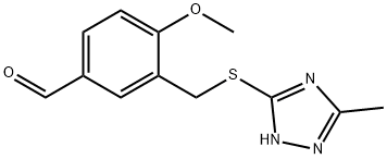 4-methoxy-3-{[(3-methyl-1H-1,2,4-triazol-5-yl)thio]methyl}benzaldehyde