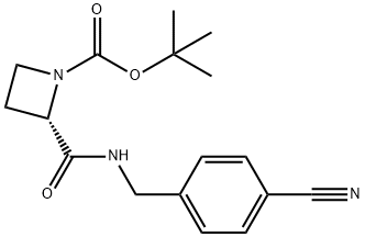 N-Boc-N’-(4-cyanobenzyl)-2-L-azetidinecarboxamide, 908259-42-7, 结构式