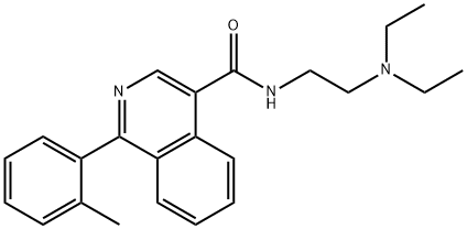 N-[2-(ジエチルアミノ)エチル]-1-(2-メチルフェニル)-4-イソキノリンカルボアミド 化学構造式