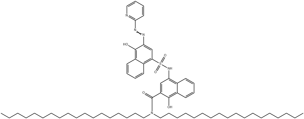 1-hydroxy-4-[[[4-hydroxy-3-(2-pyridylazo)naphthyl]sulphonyl]amino]-N,N-dioctadecylnaphthalene-2-carboxamide Struktur