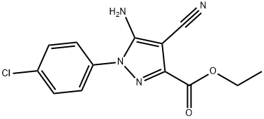 ETHYL 5-AMINO-1-(4-CHLOROPHENYL)-4-CYANOPYRAZOLE-3-CARBOXYLATE 结构式