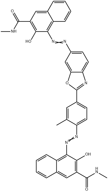 3-hydroxy-4-[[4-[6-[[2-hydroxy-3-[(methylamino)carbonyl]naphthyl]azo]benzoxazol-2-yl]-2-methylphenyl]azo]-N-methylnaphthalene-2-carboxamide Structure