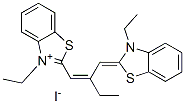 3-エチル-2-[3-[3-エチルベンゾチアゾール-2(3H)-イリデン]-2-エチル-1-プロペニル]ベンゾチアゾリウム・ヨージド 化学構造式