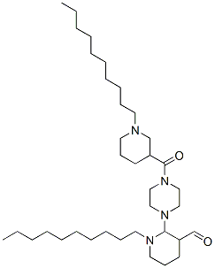 [4-(1-decylpiperidine-3-carbonyl)piperazin-1-yl]-(1-decyl-3-piperidyl) methanone Struktur