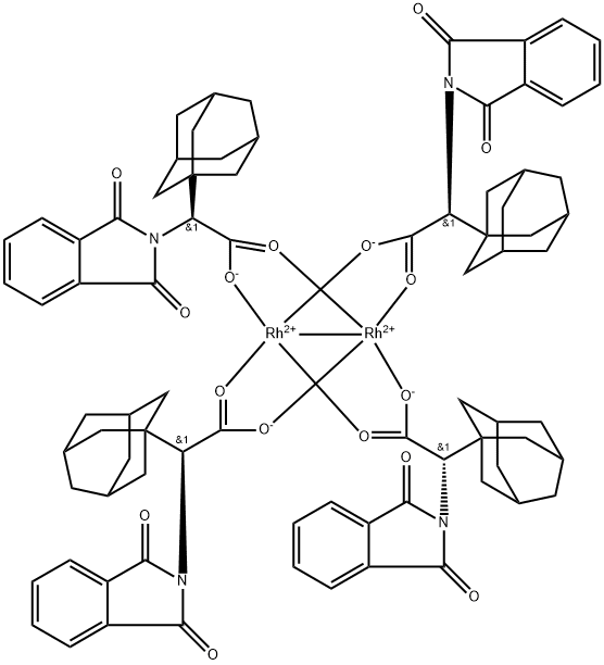 Tetrakis[(S)-(+)-(1-adamantyl)-(N-phthalimido)acetato]dirhodium(II)Rh2(S-PTAD)4 Structure