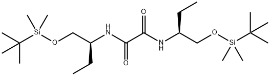 N,N'-Bis[(S)-1-(tert-ButyldiMethylsilyloxyMethyl)propyl]ethanediaMide 化学構造式