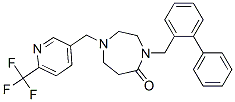 4-(BIPHENYL-2-YLMETHYL)-1-([6-(TRIFLUOROMETHYL)PYRIDIN-3-YL]METHYL)-1,4-DIAZEPAN-5-ONE 结构式
