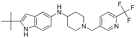 2-TERT-BUTYL-N-(1-([6-(TRIFLUOROMETHYL)PYRIDIN-3-YL]METHYL)PIPERIDIN-4-YL)-1H-INDOL-5-AMINE 化学構造式