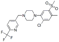 1-[2-CHLORO-4-METHYL-5-(METHYLSULFONYL)PHENYL]-4-([6-(TRIFLUOROMETHYL)PYRIDIN-3-YL]METHYL)PIPERAZINE Structure