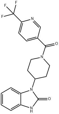 1-(1-([6-(TRIFLUOROMETHYL)PYRIDIN-3-YL]CARBONYL)PIPERIDIN-4-YL)-1,3-DIHYDRO-2H-BENZIMIDAZOL-2-ONE Structure