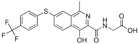 Glycine,  N-[[4-hydroxy-1-methyl-7-[[4-(trifluoromethyl)phenyl]thio]-3-isoquinolinyl]carbonyl]- Struktur