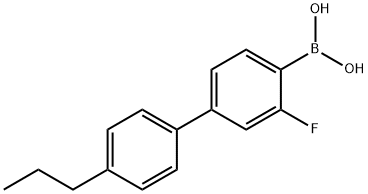 3-フルオロ-4'-プロピル-4-ビフェニルボロン酸 化学構造式
