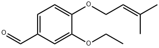 3-エトキシ-4-[(3-メチル-2-ブテン-1-イル)オキシ]ベンズアルデヒド 化学構造式