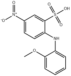 2-[(2-methoxyphenyl)amino]-5-nitrobenzenesulphonic acid Struktur