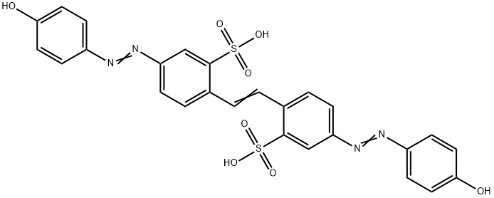 4,4'-bis[(4-hydroxyphenyl)azo]stilbene-2,2'-disulphonic acid 结构式