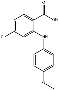 4-クロロ-2-(4-メトキシフェニルアミノ)安息香酸 化学構造式