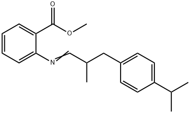 methyl 2-[[2-methyl-3-[4-(1-methylethyl)phenyl]propylidene]amino]benzoate , 91-50-9, 结构式
