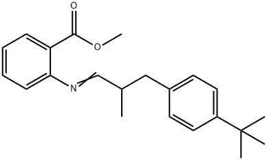 2-[[3-(4-tert-ブチルフェニル)-2-メチルプロピリデン]アミノ]安息香酸メチル 化学構造式