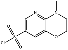 4-メチル-3,4-ジヒドロ-2H-ピリド[3,2-B][1,4]オキサジン-7-スルホニルクロリド 化学構造式